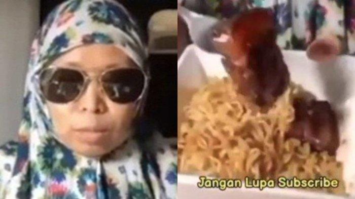 Emak-emak viral di medsos setelah makan mie babi sambil baca 