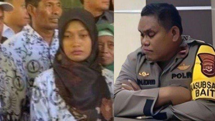 Supriyani dan eks Kapolsek Baito Iptu Muh Idris. Inilah Kekayaan Eks Kapolsek Baito yang Tega Minta Uang Damai Rp 2 Juta ke Guru Supriyani untuk Beli Semen.