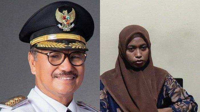 Bupati Konawe Selatan Surunuddin Dangga (kiri) dan Supriyani. Surunuddin Somasi Guru Supriyani. Segini harta kekayaannya.