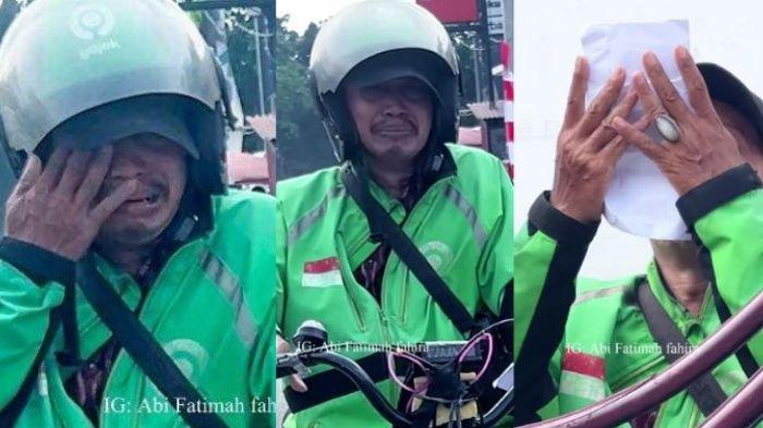 Sopir ojek online (ojol) Muhidin dapat rezeki nomplok usai kisahnya antar pesanan pelanggan pakai sepeda, viral di media sosial