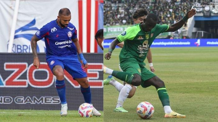 Kolase foto Dalberto dan Flavio Silva, striker Arema FC dan Persebaya Surabaya