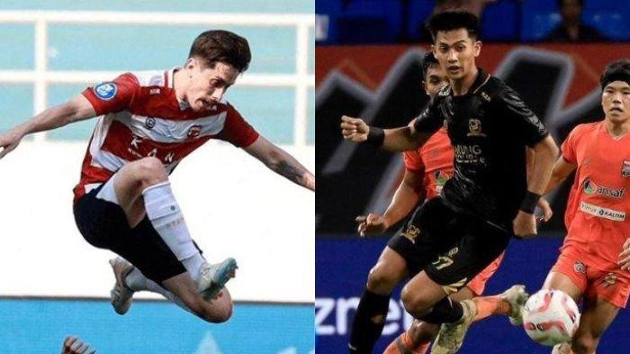 Kolase foto Francisco Rivera (Kiri) dan Malik Risaldi (Kanan), dua pemain Madura United yang kabarnya bakal menuju Persebaya Surabaya