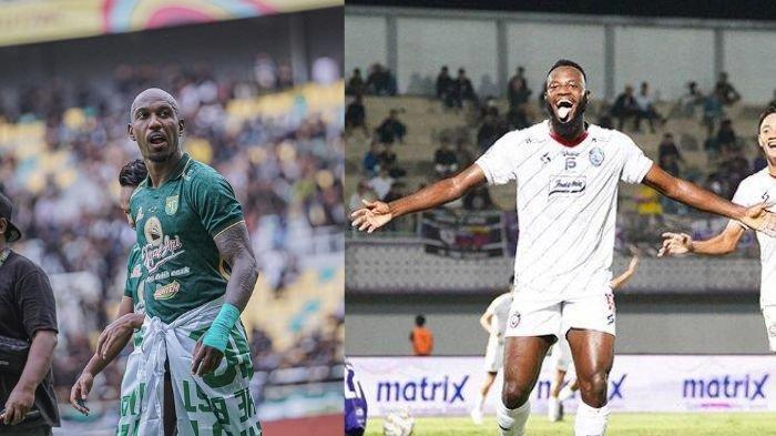 Kolase foto penyerang Persebaya Surabaya Paulo Henrique (kiri) dan penyerang Arema FC, Charles Lokolingoy (Kanan)