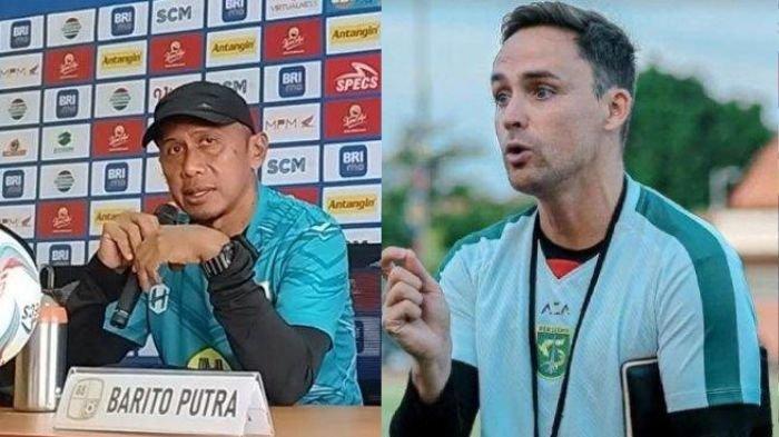 Kolase foto Pelatih Barito Putera Rahmad Darmawan (Kiri) dan Pelatih Persebaya Surabaya Paul Munster (kanan)