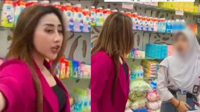 Tangkap layar video Luluk Sofiatul Jannah saat membentak dan memaki siswi magang di pusat perbelanjaan Kota Probolinggo.