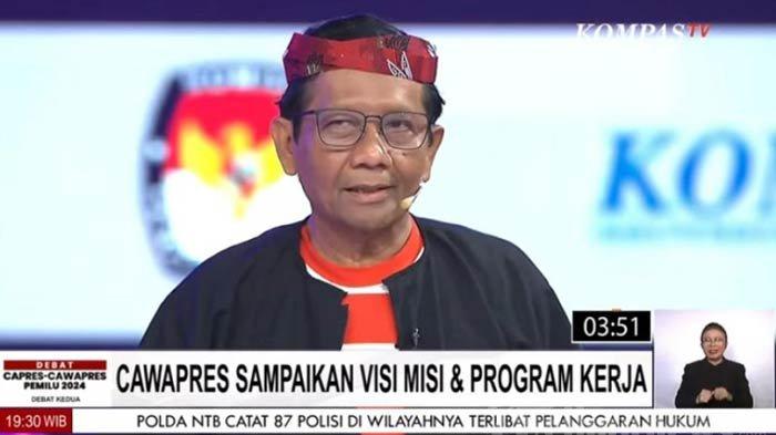 Mahfud MD dalam Debat Cawapres 2024.