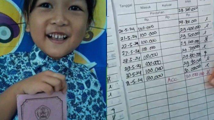 Bocah PAUD tunjukkan tabungan Rp 30 juta.