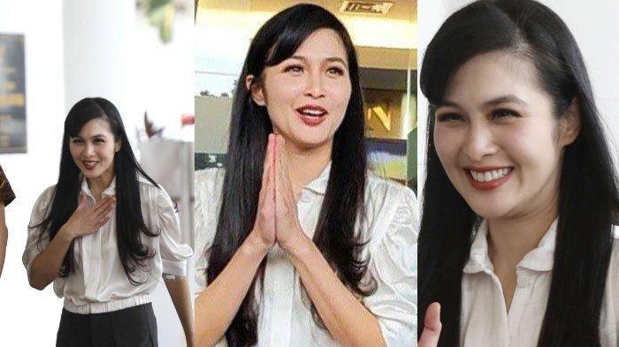 kolase foto Sandra Dewi Masih Bisa Senyum Padahal Harvey Moeis Tersangka Korupsi. Terungkap maknanya.