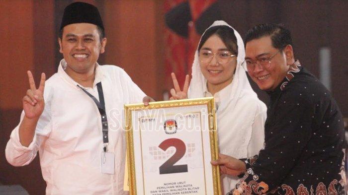Pasangan Mas Ibin-Elim mendapat nomor urut 2 di Pilkada Kota Blitar 2024, Senin (23/9/2024).