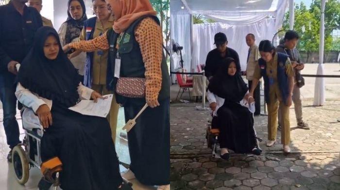 Perjuangan Peserta Tes CPNS, Datang dengan Kursi Roda