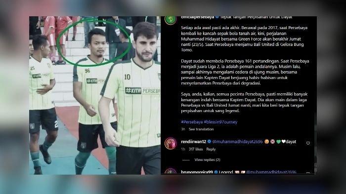 PISAH - Persebaya Surabaya mengumumkan perpisahannya dengan M Hidayat, Pemain bernomor 96