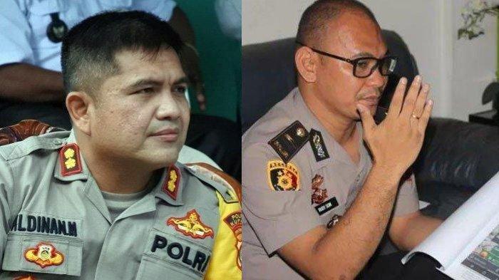 Kapolresta Kupang Kombes Aldinan Manurung (kiri) dan Ipda Rudy Soik (kanan). Ia Perintahkan Ipda Rudy Bongkar Mafia BBM.