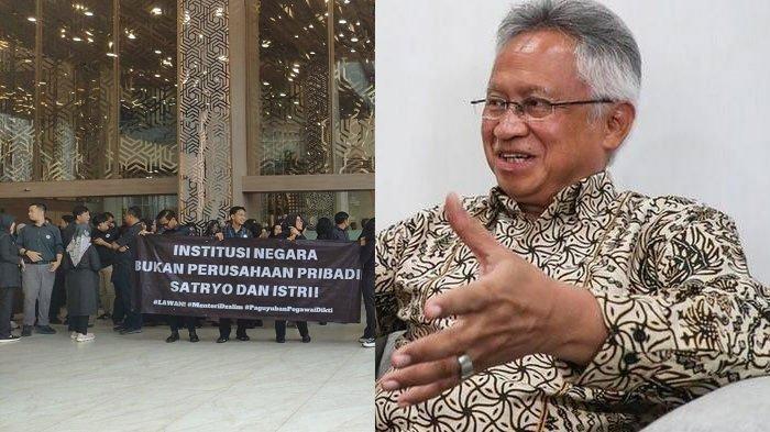Satryo Soemantri (kanan) Menteri Dikti Saintek yang Diduga Sering Tampar dan Pecat ASN hingga Didemo.
