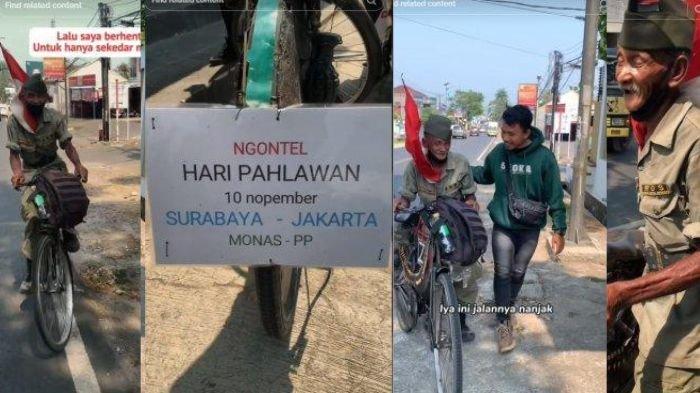 Kakek Slamet Wardoyo,yang ngontel Surabaya - Jakarta PP