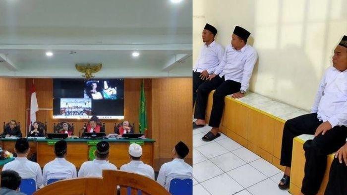 Enam terpidana kasus pembunuhan Vina Cirebon tiba di Pengadilan Negeri (PN) Cirebon untuk menjalani sidang Peninjauan Kembali (PK) perdana, Rabu (4/9/2024)