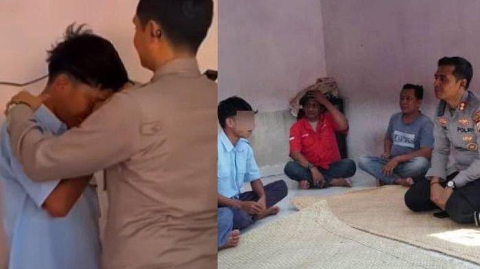 SISWA SMK - Kapolres Rokan Hulu, AKBP Emil Eka Putra, menyambangi rumah RL