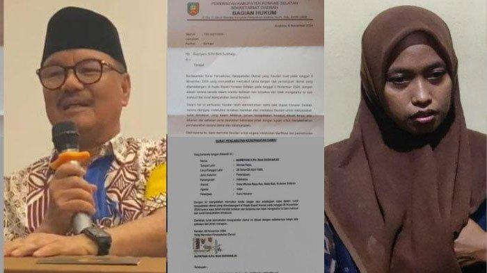 Bupati Konawe Selatan Surunuddin Dangga (kiri) dan Supriyani (kanan). Inilah Tabiat Surunuddin Dangga Bupati Konsel yang Malah Somasi Guru Supriyani Gegara Cabut Surat Damai.