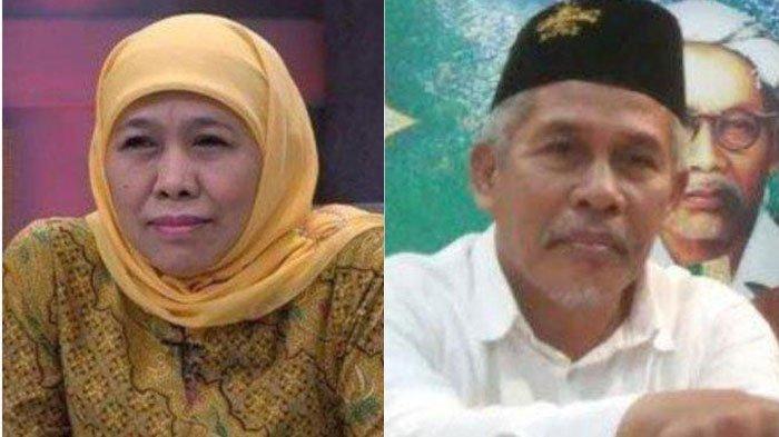 Khofifah Indar Parawansa dan KH Marzuki Mustamar. Terlanjur Dilirik PKB, KH Marzuki Mustamar Malah Disebut Bukan Lawan Sepadan Khofifah.