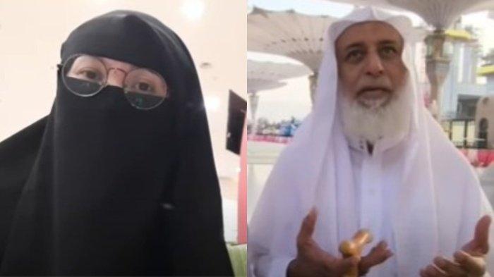 Foto Umi Gilby (kiri) dan ayah almarhum Syekh Ali Jaber, Abuya Syekh Soleh (kanan)