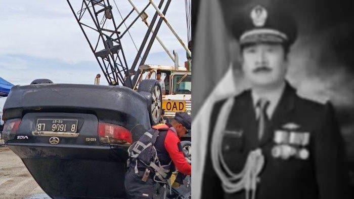 Mobil Brigjen Hendrawan Ostevan ditemukan dalam keadaan kacanya pecah (kiri).