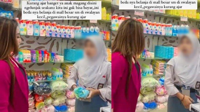 Video Luluk Sofiatul Jannah tengah membentak dan memaki siswi magang di pusat perbelanjaan Kota Probolinggo.
