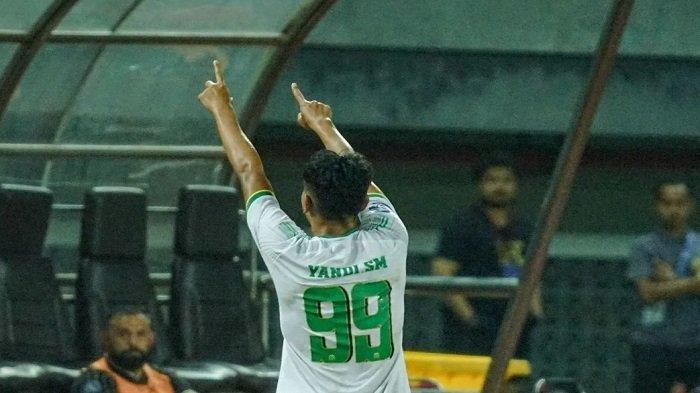 Yandi Sofyan saat merayakan gol bersama Persikabo 1973
