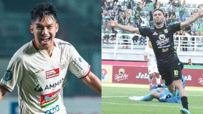 Ze Valente (kanan) dan Witan Sulaeman (Kiri) pemain Persebaya Surabaya dan Persija Jakarta yang sempat dikabarkan akan dibarter