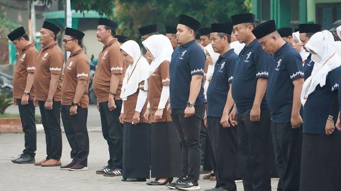 Apel peringatan HAB Kemenag ke-78 di Kantor Kemenag Jatim, Rabu (3/1/2024).
