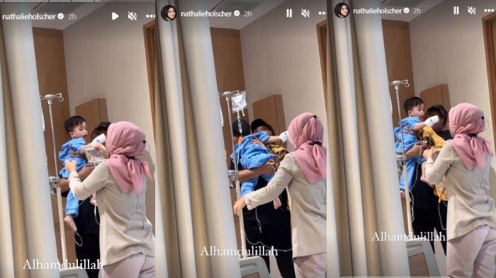 Nathalie Holscher memperlihatkan momen Adzam dijenguk Sule