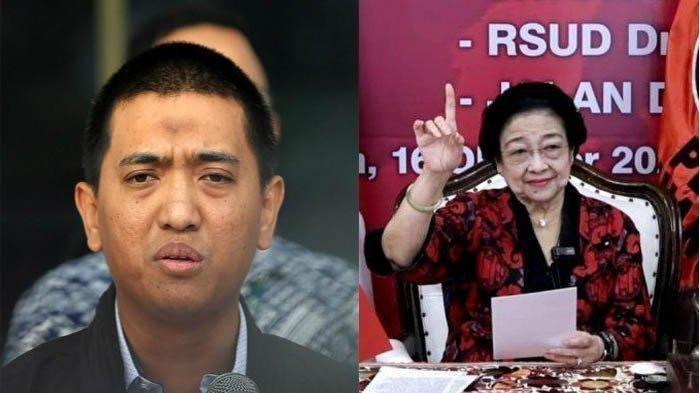 Kolase foto Ketua Umum (Ketum) PDIP, Megawati Soekarnoputri tantang  penyidik Komisi Pemberantasan Korupsi (KPK), AKBP Rossa Purbo Bekti