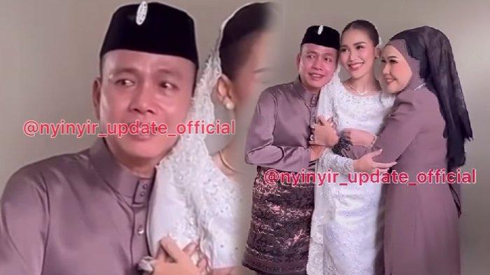 Abdul Rozak berkaca-kaca saat foto bersama Ayu Ting Ting dan Umi Kalsum