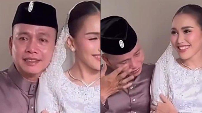 Abdul Rozak menangis saat foto bersama Ayu Ting Ting dan Umi Kalsum