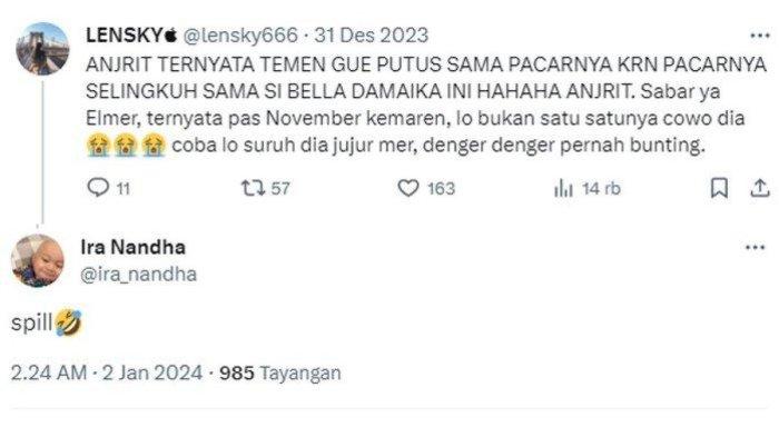 Aib Bella Damaika terbongkar