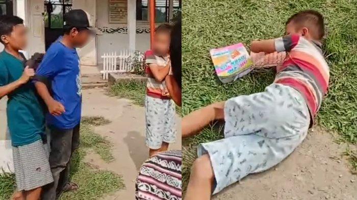 Aksi bully yang dilakukan sejumlah siswa terhadap seorang temannya