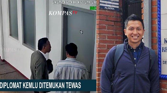 DIPLOMAT TEWAS - Rekaman 2 pria di depan kamar Arya Daru (KIRI) seorang diplomat muda Kemlu yang ditemukan tewas dengan kepala di lakban.