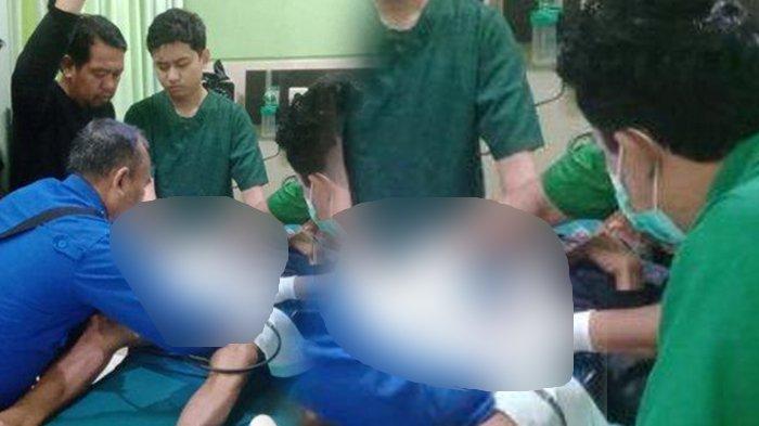 Petugas Damkar dan Tim Medis RSUD Widodo Ngawi, mencoba melepas cincin paralon yang terpasang di bagian kemaluan seorang kakek, Selasa (13/5/2025). Alasan pelapor melakukan hal itu disampaikan oleh petugas damkar.