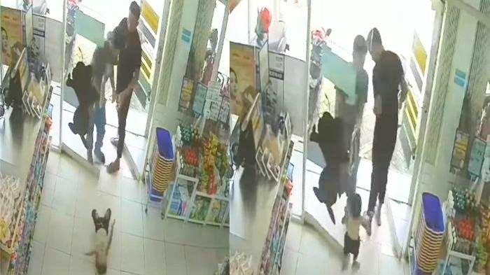 Anak pembeli minimarket jatuh saat karyawan buka pintu