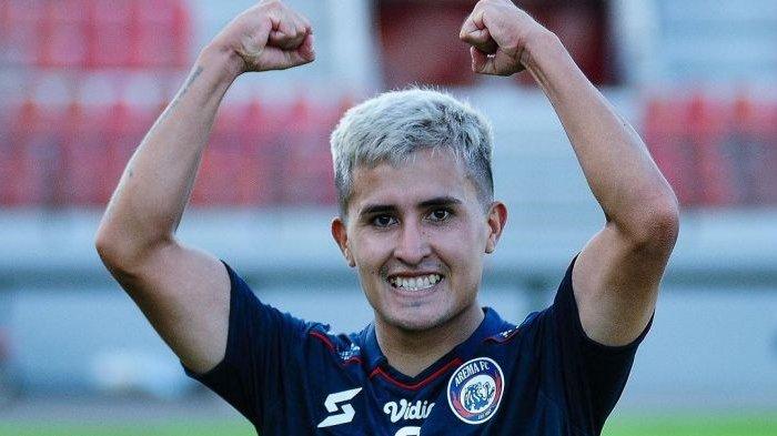 Ariel Lucero, gelandang Arema FC di Liga 1 2023.