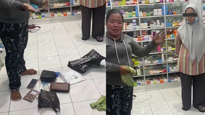 Aryanhi Fitrianhy menggeledah barang-barang karyawan apotek 1