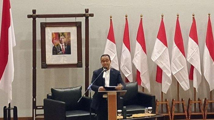 Bacapres Koalisi Perubahan dan Persatuan (KPP) Anies Baswedan dalam kuliah kebangsaan Fisip UI Depok, Jawa Barat, Selasa (29/8/2023).
