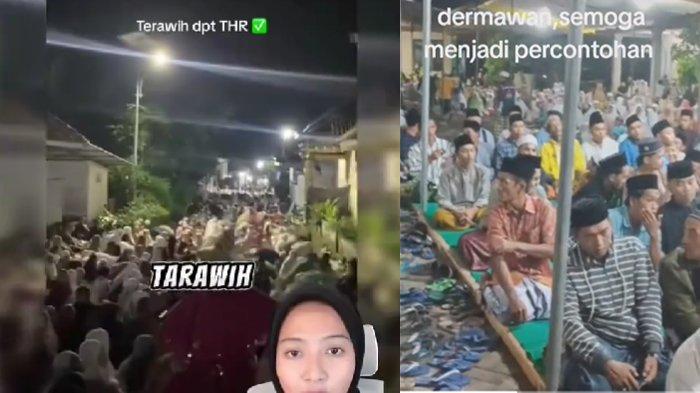 Bagi-bagi uang di masjid Haji Sulaiman jemaah membludak
