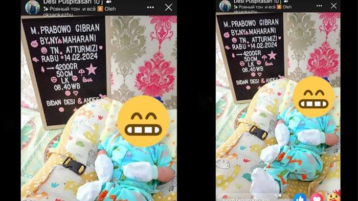 Bayi bernama M Prabowo Gibran lahir saat Pemilu 2024