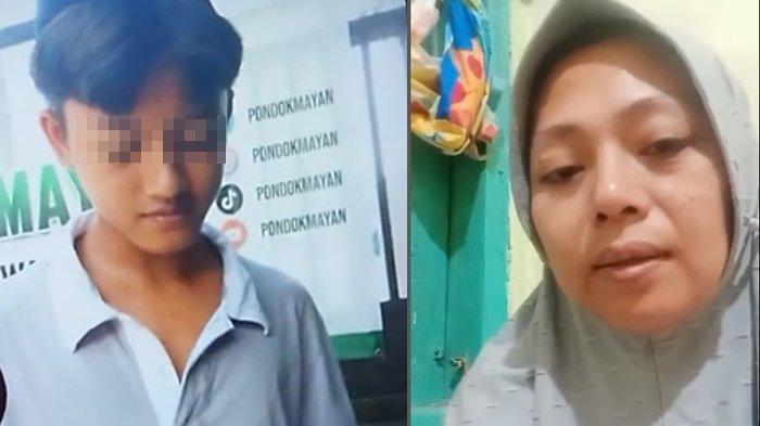 Bintang Balqis Maulana (kiri) santri tewas di Ponpes Kediri, Suyanti (kanan) ibu korban