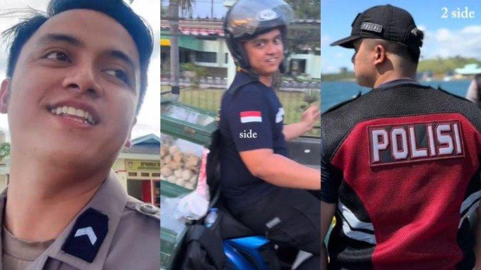  Bripda Daffa saat berjualan siomay di luar jam kerjanya sebagai polisi. (TikTok/pakpol_sharing)