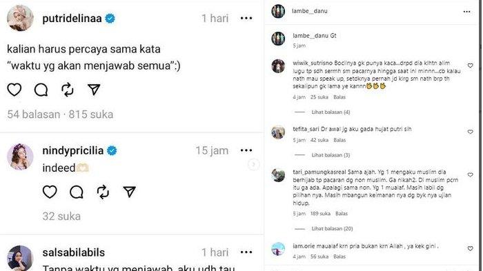 Bunyi cuitan di akun Thread Putri Delina