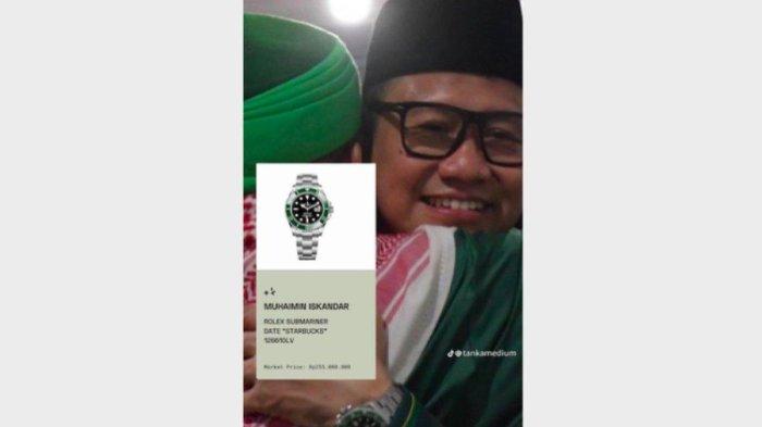 Cak Imin miliki jam tangan Rolex Submariner Date “Starbucks” (TikTok @tankamedium)