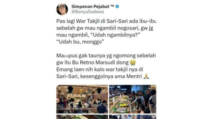 Cerita pria war takjil dengan Menlu Retno Marsudi (Twitter)