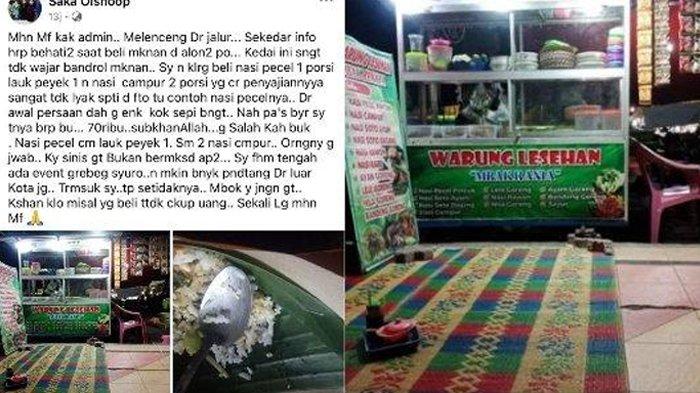 Postingan viral wisatawan makan pecel di alun-alun Ponorogo kegetok harga Rp 70 ribu, syok lauk ala kadarnya langsung gak selera.