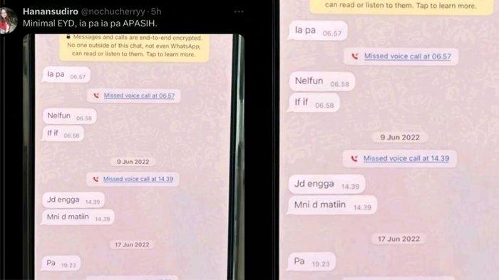 Chat diduga Amy Qanita dengan ayah Hanan