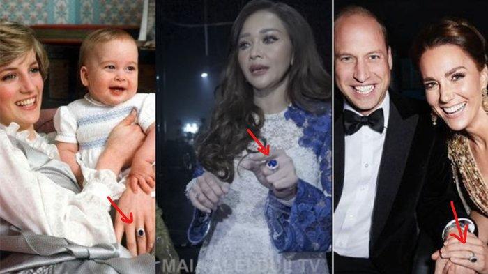 Cincin Blue Sapphire Maia Estianty mirip cincin Putri Diana yang diberikan pada Kate Middleton